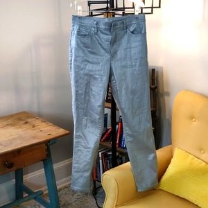 Lands' End Silver Metallic jeans 8